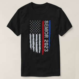 T-shirt Cadeau senior 2023 américain Drapeau américain de 