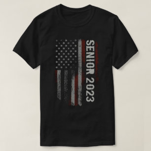 T-shirt Cadeau senior 2023 américain Drapeau américain de 