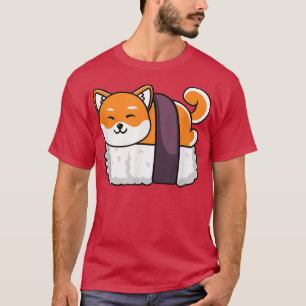 T-shirt Cadeau Shiba Inu Sushi Kawaii Neko