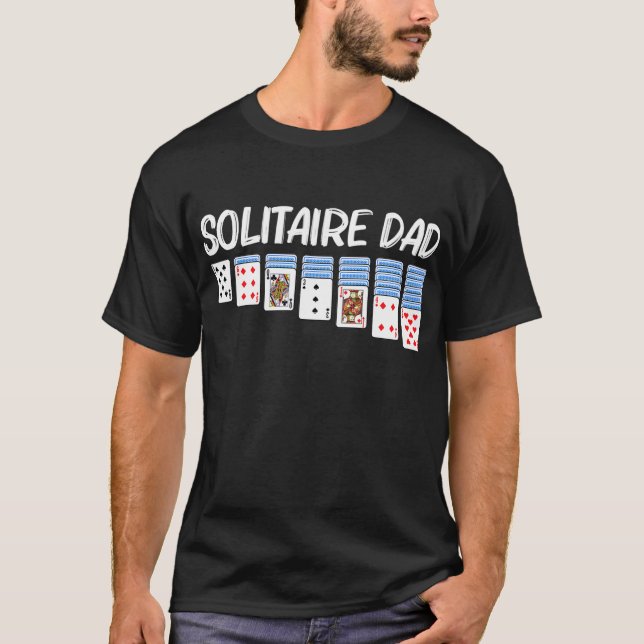 T-shirt Cadeau Solitaire Pour Papa Père Homme Jeu Carte (Devant)