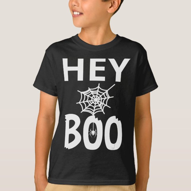 T-shirt Cadeau Spider | Hey Boo Halloween Funny Spider Web (Devant)