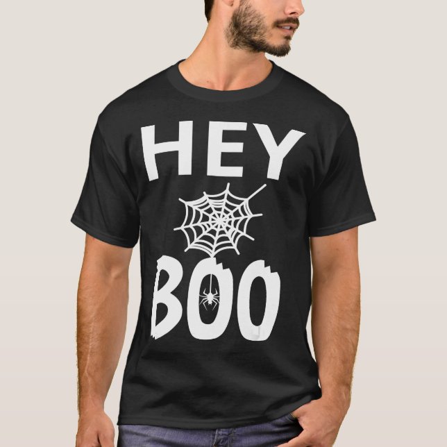T-shirt Cadeau Spider | Hey Boo Halloween Funny Spider Web (Devant)