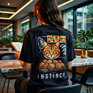 T-shirt Cadeau Streetwear Amoureux de Chat Instinct Rebell