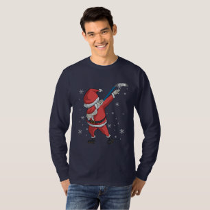 T-shirt Cadeau tamponnant de Noël du père noël d'hockey