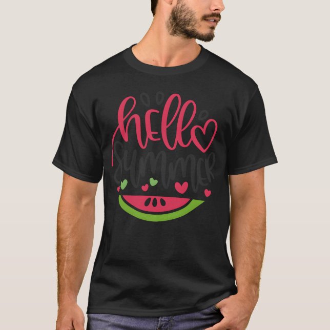 T-shirt Cadeau tendance été 80 Hello (Devant)