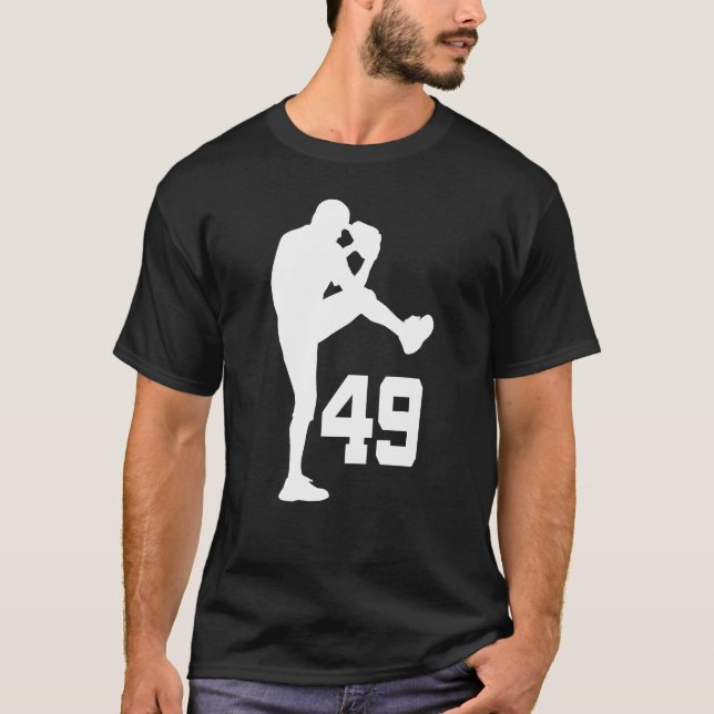 T-shirt Cadeau uniforme du numéro 49 de joueur de baseball (Devant)