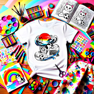 T-Shirt Cadeau unique de chat de football japonais pour le