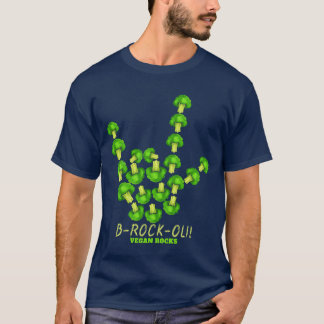 T-shirt Cadeau Vegan Rocks Signe De Cornes Avec Broccoli