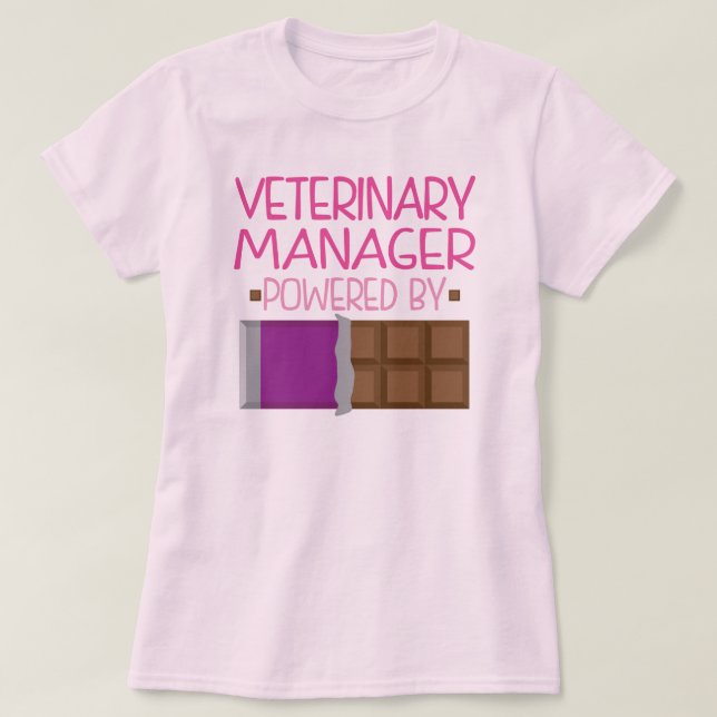 T-shirt Cadeau vétérinaire de chocolat de directeur pour (Design devant)