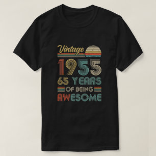 T-shirt Cadeau Vintage 1955 65e anniversaire 65 ans