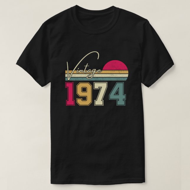 T-shirt Cadeau vintage 1974, 50e anniversaire (Design devant)