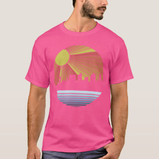 T-shirt Cadeau vintage de la ville au coucher du soleil