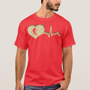 T-shirt Cadeau vintage Retro Ski Heartbeat Pour les amateu