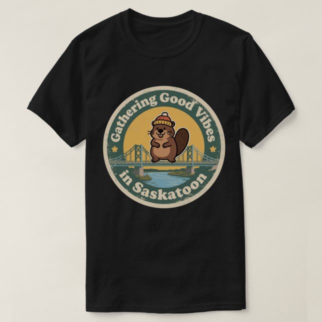 T-shirt Cadeau Vintage Saskatoon SK Good Vibes (Design devant)