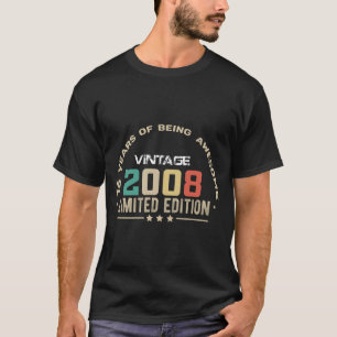 T-shirt Cadeaux 17 Ans Vintage 2008 Édition Limitée 17t