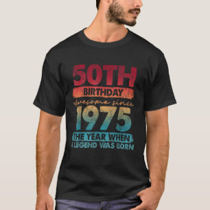 T-shirt Cadeaux 50 Ans Vintage 1975 Édition Limitée 50