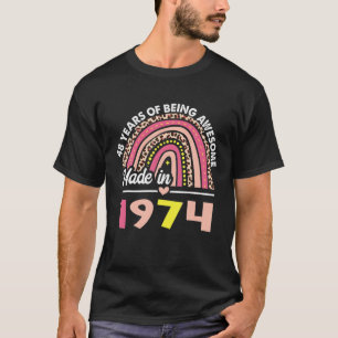 T-shirt Cadeaux Âgés De 48 Ans 48E Anniversaire Né En 1974