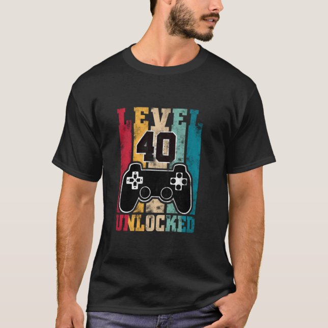 T-shirt Cadeaux Anniversaires de 40 ans Gamer Niveau 40 dé (Devant)