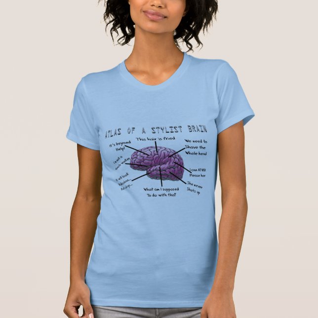 T-shirt Cadeaux "atlas de coiffeur d'un cerveau de (Devant)