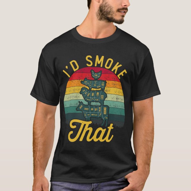 T-shirt Cadeaux barbecue - Je fumerais ça (Devant)