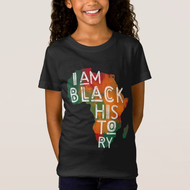 T-Shirt Cadeaux Black Pride I Am Black History African Ame (Devant)