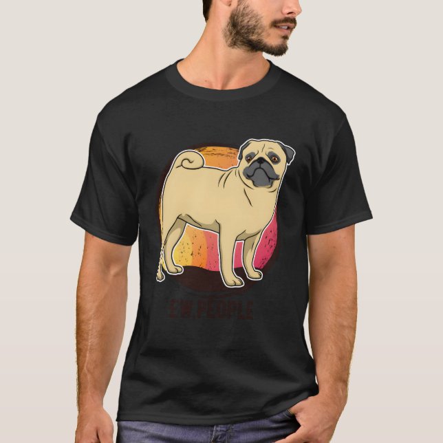 T-shirt Cadeaux carlin de repoussage Hommes Femmes Cachées (Devant)