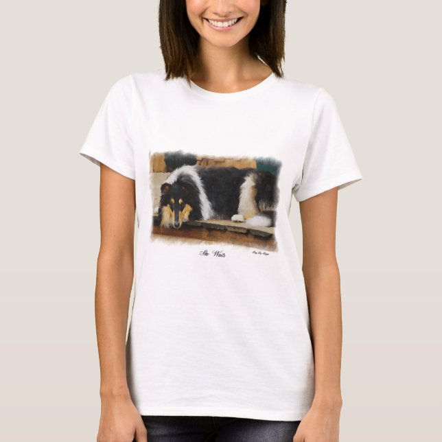 T-shirt Cadeaux Collier Tri-Color Rough Collie (Devant)