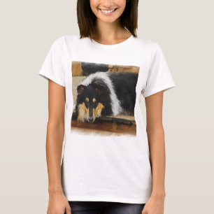T-shirt Cadeaux Collier Tri-Color Rough Collie