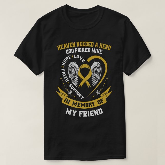 T-shirt Cadeaux commémoratifs Perte d'ami Cancer de l'enfa (Design devant)