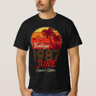 T-shirt Cadeaux d'anniversaire Retro Vintage juin 1987 , H