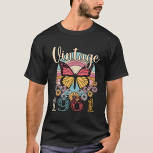 T-shirt Cadeaux D'Anniversaire vintage 1961 Papillon 1961 
