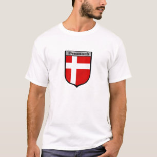 T-shirt Cadeaux danois d'emblème d'insigne de bouclier du