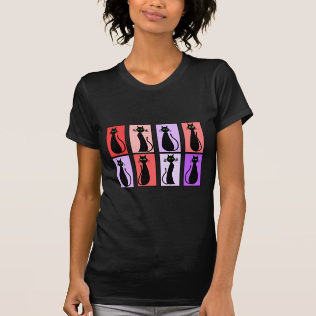 T-shirt Cadeaux d'art de bruit de chats noirs (Devant)