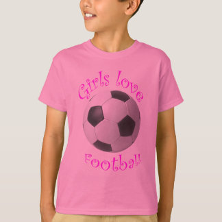 T-shirt Cadeaux d'art du football d'amour de filles