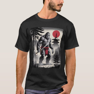 T-shirt Cadeaux d'art vintage japonais Samouraï Bigfoot po