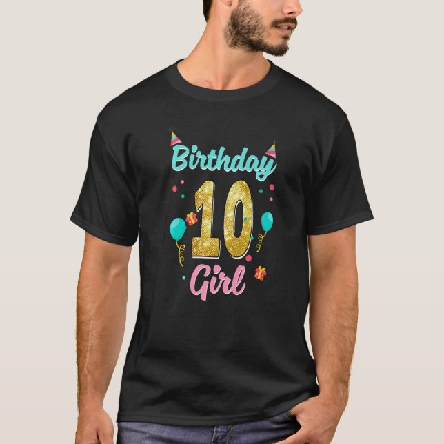 T-shirt Cadeaux de 10 ans Joyeux 10e anniversaire fille Dr (Devant)