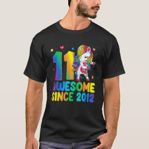 T-shirt Cadeaux de 11 ans Filles Ados Flossing Unicorn 11e