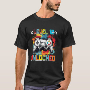 T-shirt Cadeaux de 12e anniversaire de jeu vidéo niveau 12