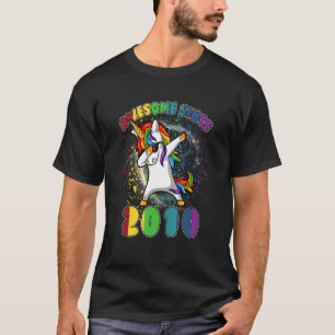 T-shirt Cadeaux de 13 ans Filles Ados Dabbing Unicorn 13e
