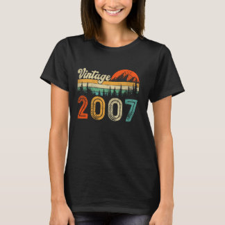 T-shirt Cadeaux de 18 ans Hommes Femmes Vintage 2007 18e N