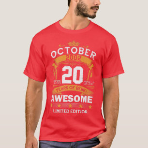 T-shirt Cadeaux de 20 ans Octobre 2002 20e anniversaire Vi