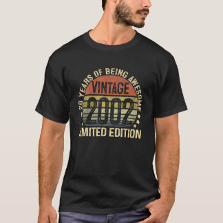 T-shirt Cadeaux de 20 ans Vintage 2002 Limited Edition 20T