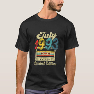 T-shirt Cadeaux de 30 ans Retro Juillet 1993 Cassette 30e 