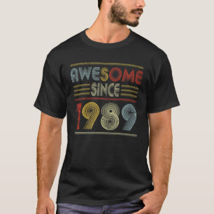 T-shirt Cadeaux De 33 Ans Magnifique Depuis 1989 Retro 33E