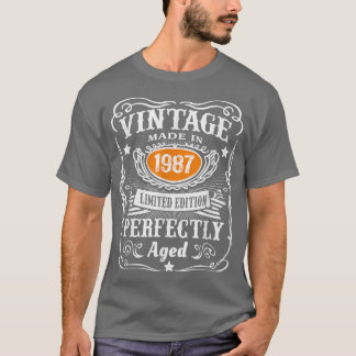 T-shirt Cadeaux de 35 ans Vintage 1987 Édition limitée 35t
