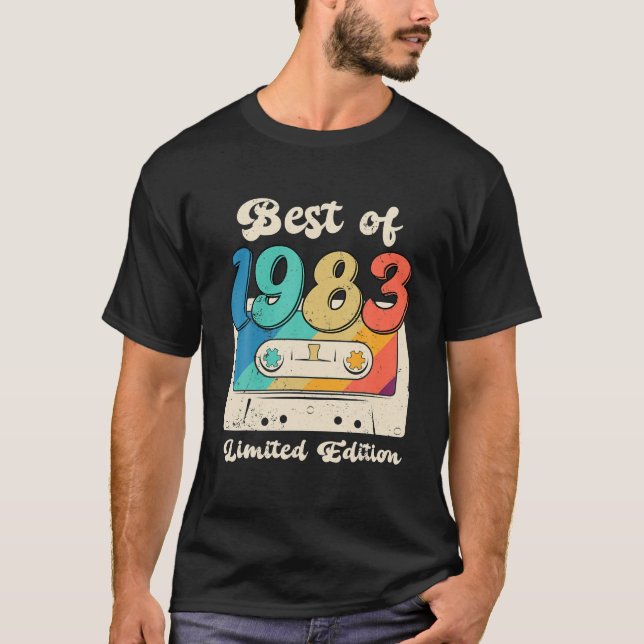 T-shirt Cadeaux De 40 Ans Meilleur De 1983 Bande De Casset (Devant)