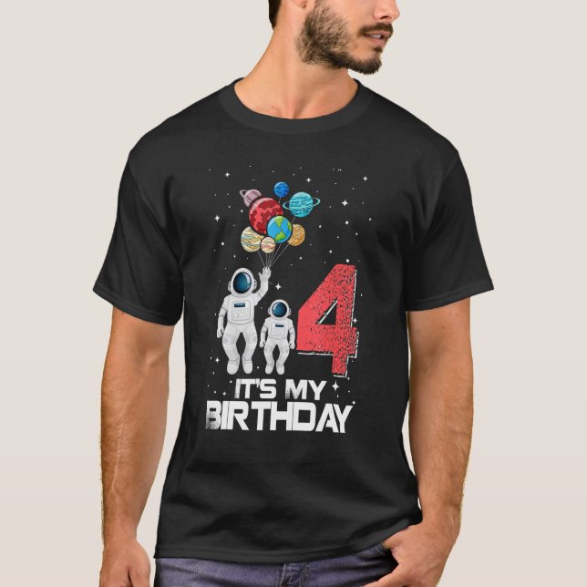 T-shirt Cadeaux de 4 ans C'est mon 4e anniversaire Garçons (Devant)