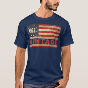 T-shirt Cadeaux de 50 ans Vintage 1972 drapeau américain 5