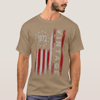 T-shirt Cadeaux de 50 ans Vintage 1972 drapeau américain 5