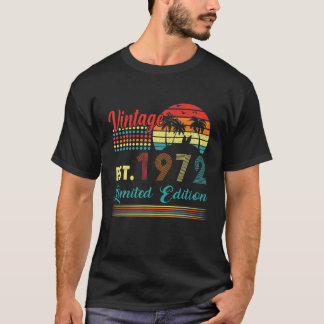 T-shirt Cadeaux de 50 ans Vintage 1972 Édition limitée 50T